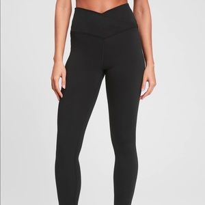 GapFit Sky High Cross-Waistband Studio Leggings BLACK x2